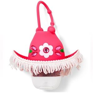 NWT Bath & Body Works Pink Sequin Cowboy Hat Pocketbac Hand Sanitizer Holder